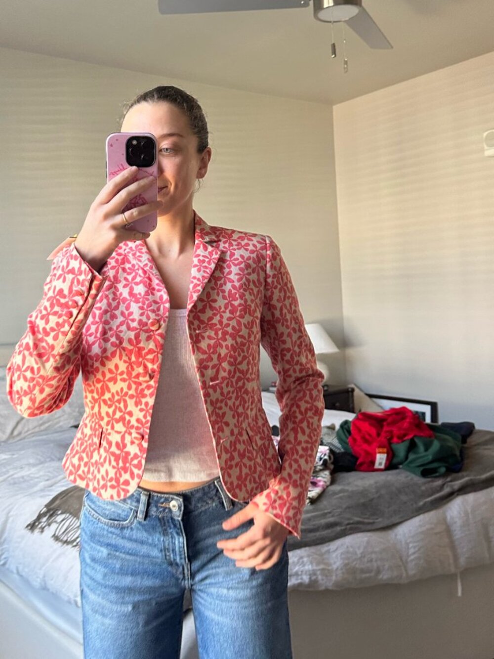 J.Crew - Vintage Pink Floral Blazer - Size S